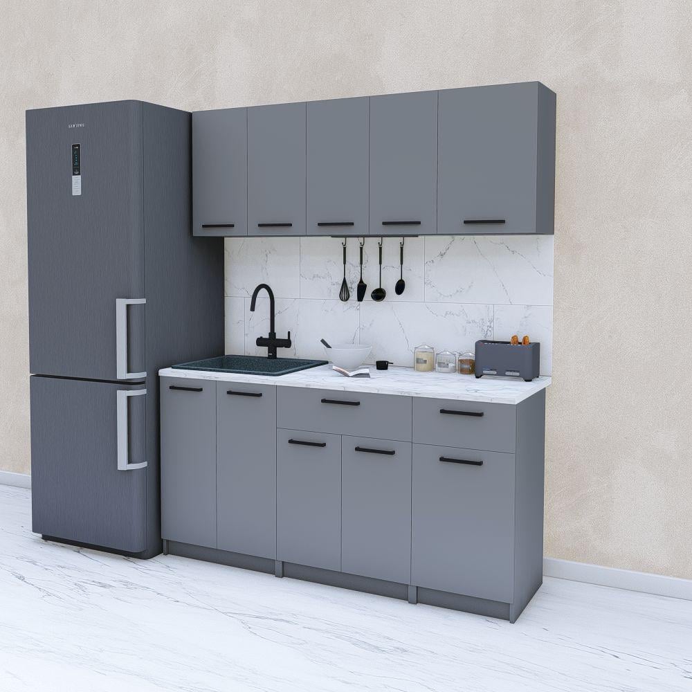 Кухня модульна готова пряма 1,6 м 160 см Антрацит (МП42а)