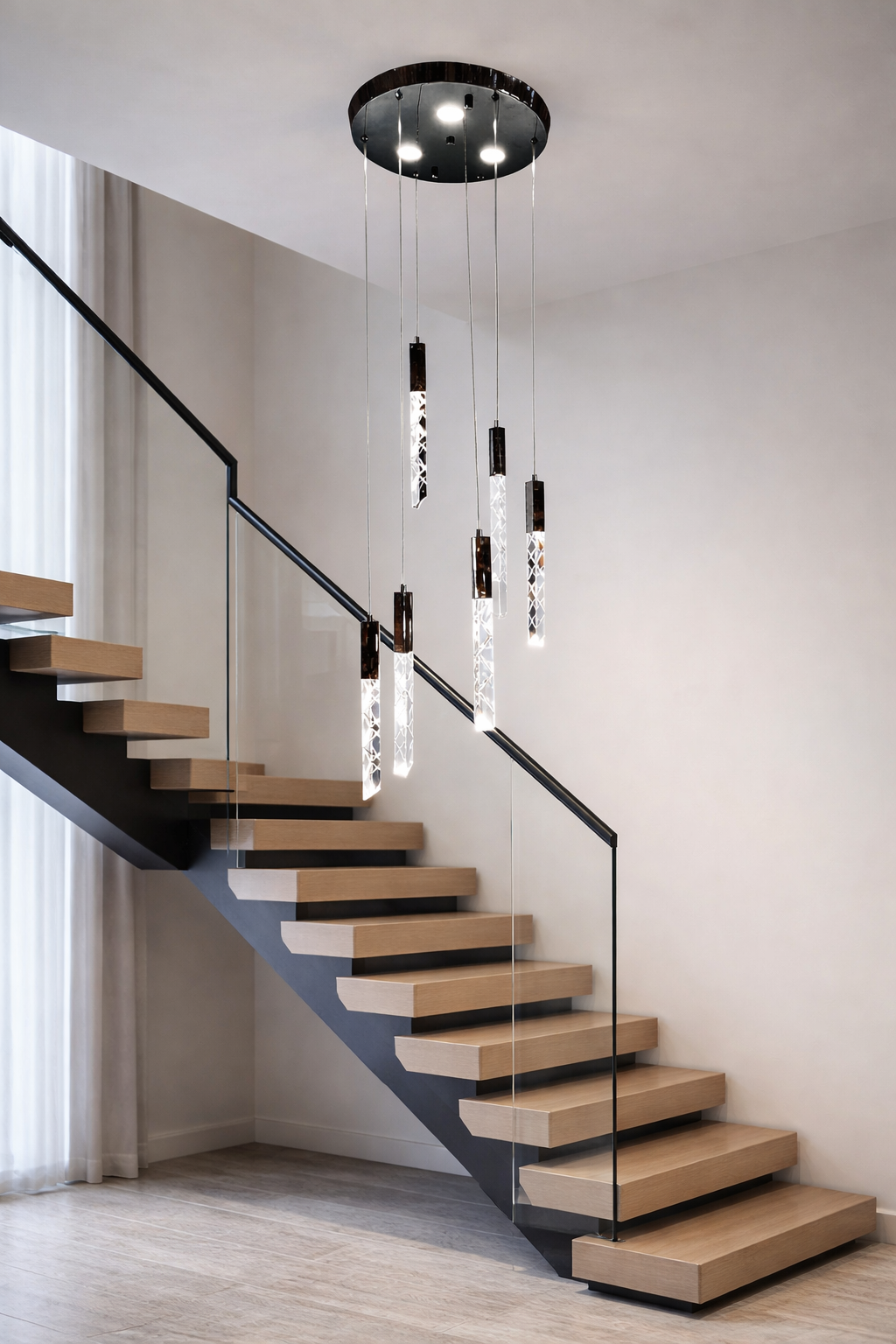 Люстра Modern Crystal Drop LED 1 режим нейтральный свет 36W (20129/6BK)