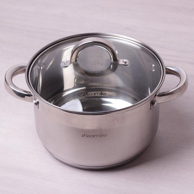 Кастрюля Kamille Mystery 2,5 л со стеклянной крышкой (KM-5618S)