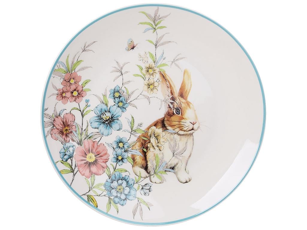Тарелка десертная с каемочкой Happy Rabbit 20,5х2,2 см Голубой (BDI-311-127)