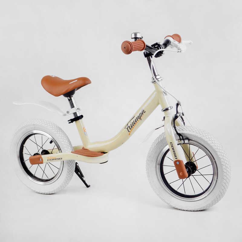 Беговел Corso Triumph 12" стальная рама Beige (114318)