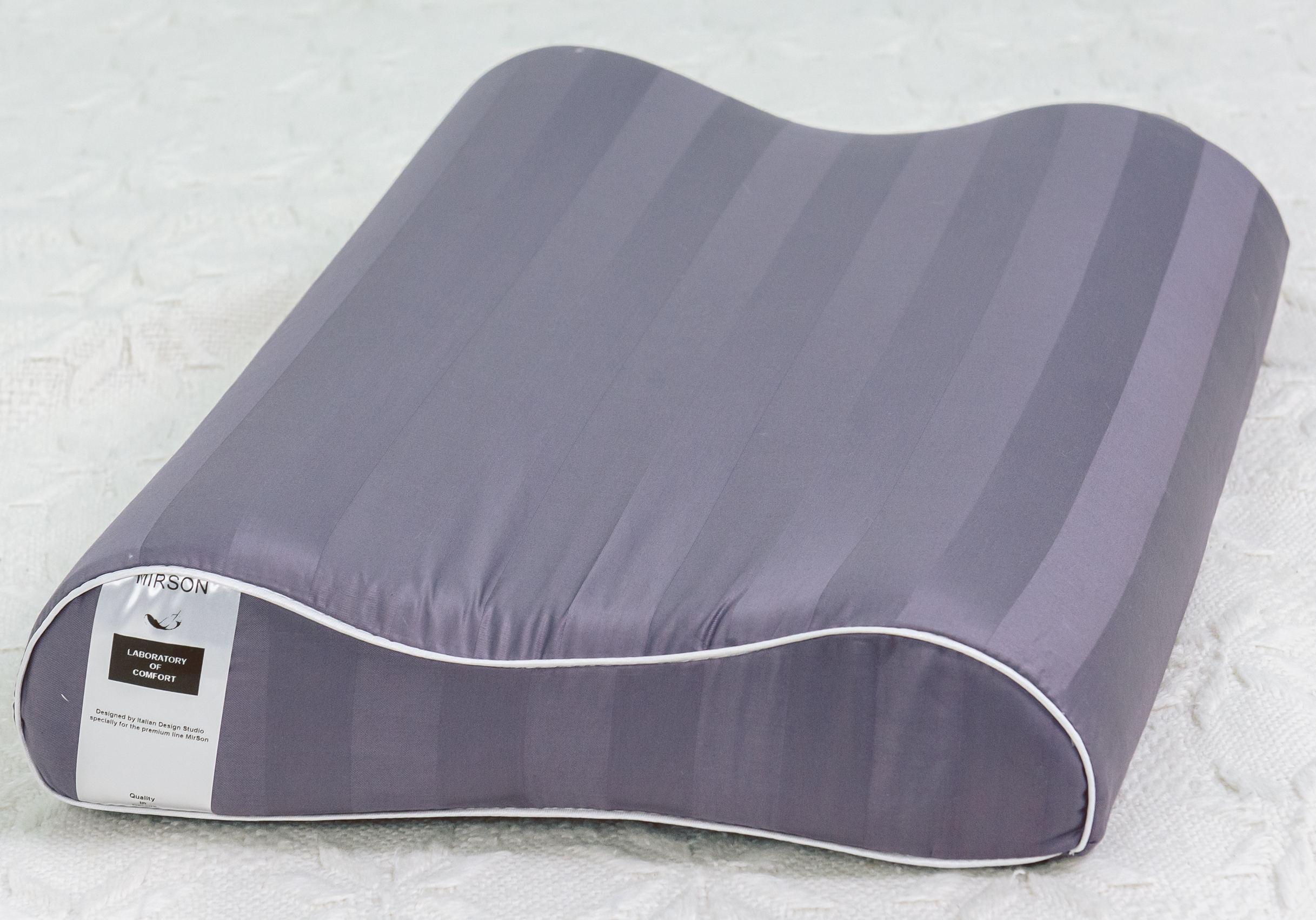 Подушка ортопедическая MirSon №6005 Noble stripe Graphite 58х40х10,5 см (2200003260878)