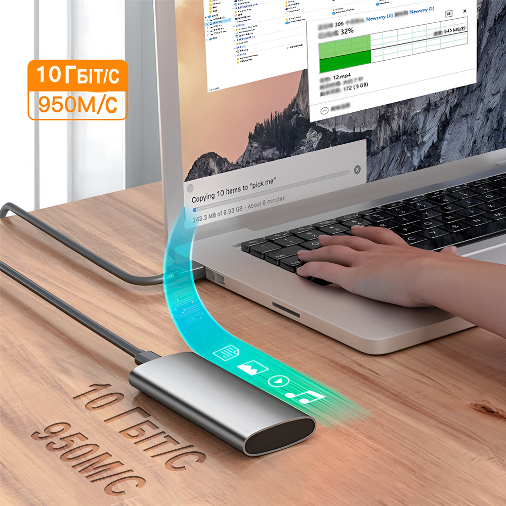 Карман для дисков внешний Addap M.2 SSD NVMe и NGFF SATA 2280/2230/2242/2260 EHDC-04 USB Type-C 10 Гбит/с - фото 6 Карман для дисков внешний Addap M.2 SSD NVMe и NGFF SATA 2280/2230/2242/2260 EHDC-04 USB Type-C 10 Гбит/с - фото 6