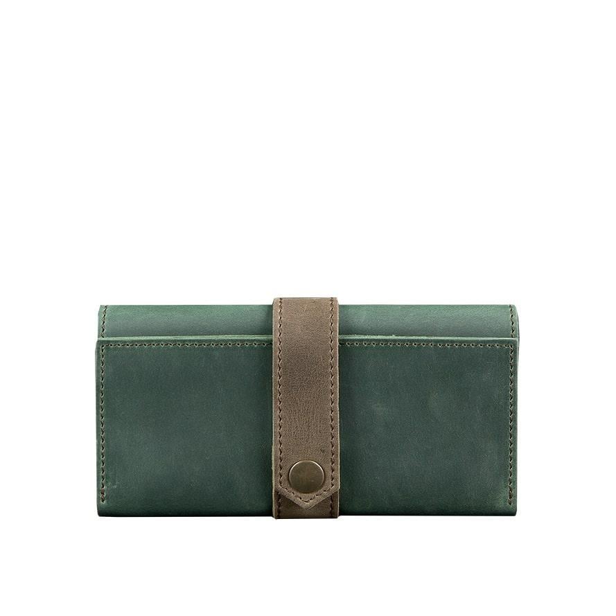 Портмоне шкіряне жіноче BlankNote 3.0 Зелений з коричневим (A-026120)