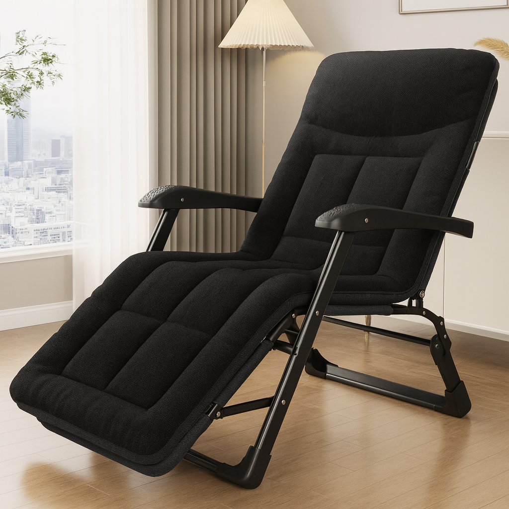 Кровать раскладная со встроенным матрасом LEOBRO LB-FCB-G3-BLK 178х66х98 см с регулировкой спинки Black (leo-140686)
