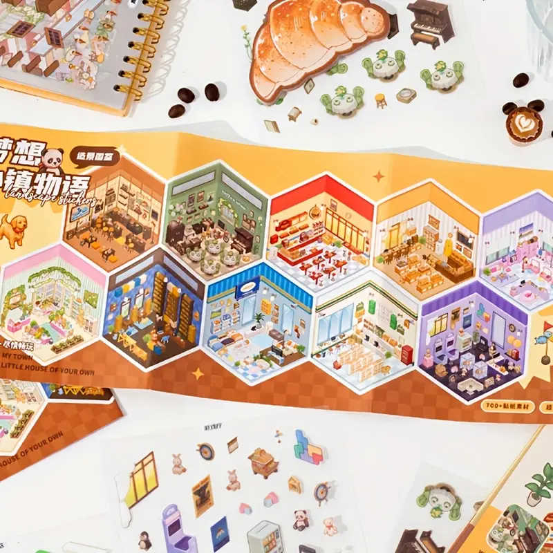 Блокнот Румбокс Наклейки 10 комнат 18x13 см с пинцетом (ST3) - фото 3