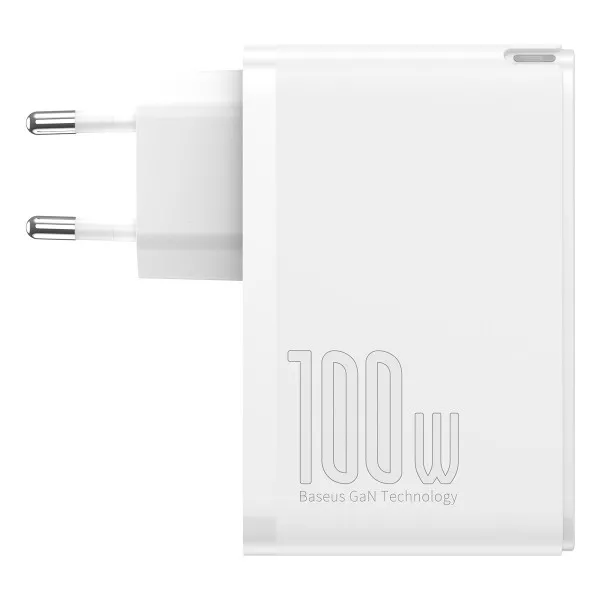 Адаптер BASEUS GaN2 Pro Quick Charger 2 USB/2 Type-C QC/PD 100W 5A White - фото 4