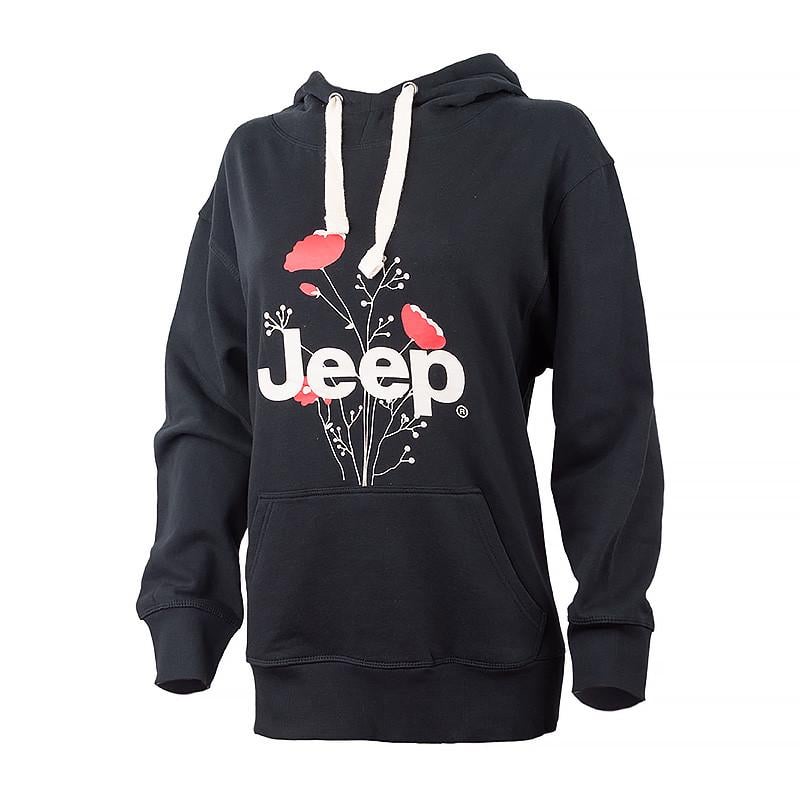 Худі жіноче JEEP HOODED OVERSIZE SWEATSHIRT Botanical Print XS Чорний (O102606-B000 XS) - фото 1