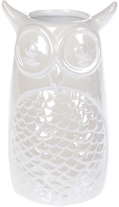 Ваза керамическая сова 19 см Белый