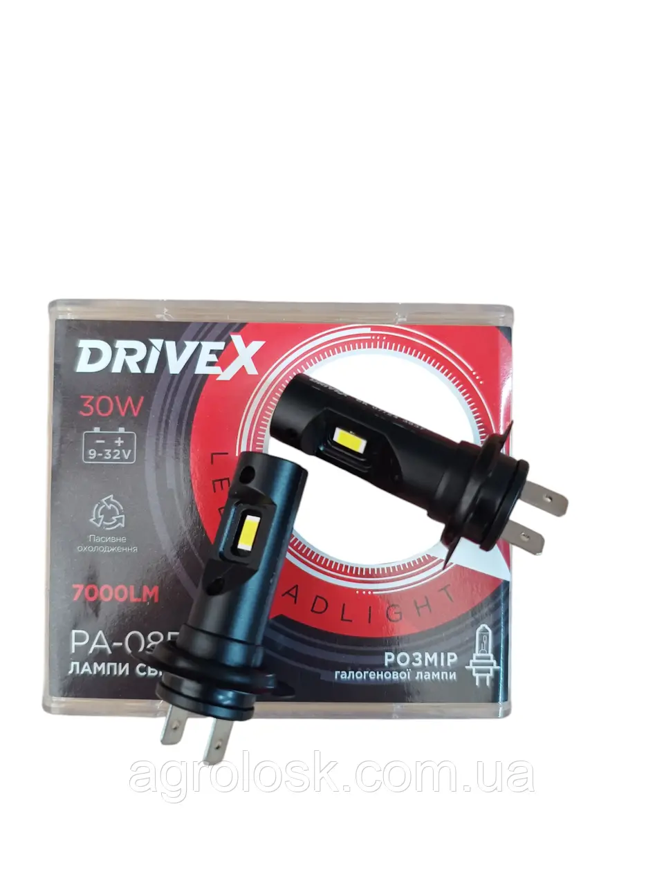 Автомобільні лампи DriveX LED PA-08 30W H7 7000LM 5500K з пасивним охолодженням (DR-00002119) - фото 4