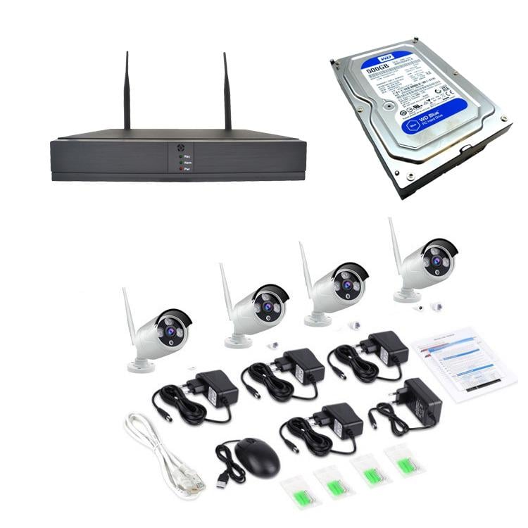 Комплект WiFi IP відеоспостереження DVR 5G 8806IL3-4 KIT HD 4 камери/реєстратор/жорсткий диск 500Гб