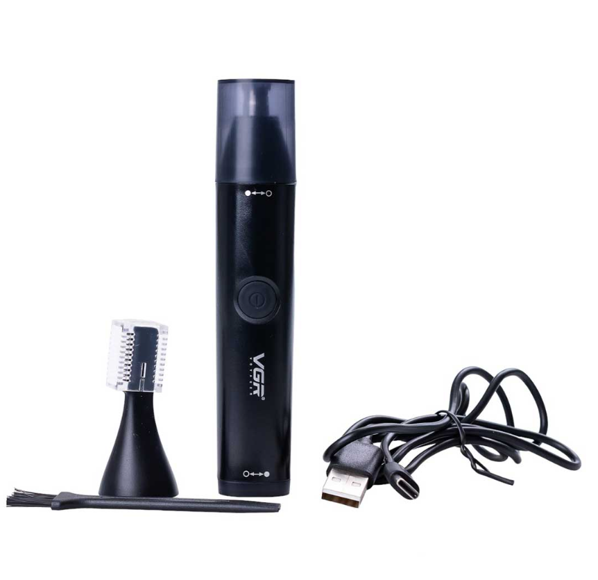 Тример для носа та вух VGR V-613 акумуляторний з насадками Чорний (30067414) - фото 3 Тример для носа та вух VGR V-613 акумуляторний з насадками Чорний (30067414) - фото 3