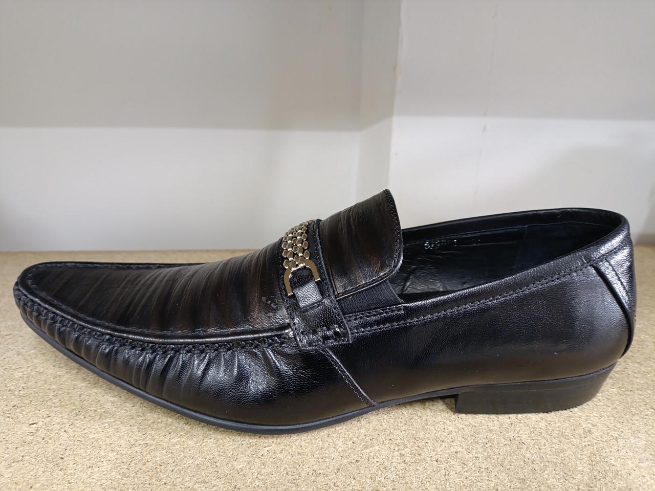 Туфлі чоловічі демісезонні шкіряні р. 42 Чорний (2941686453)