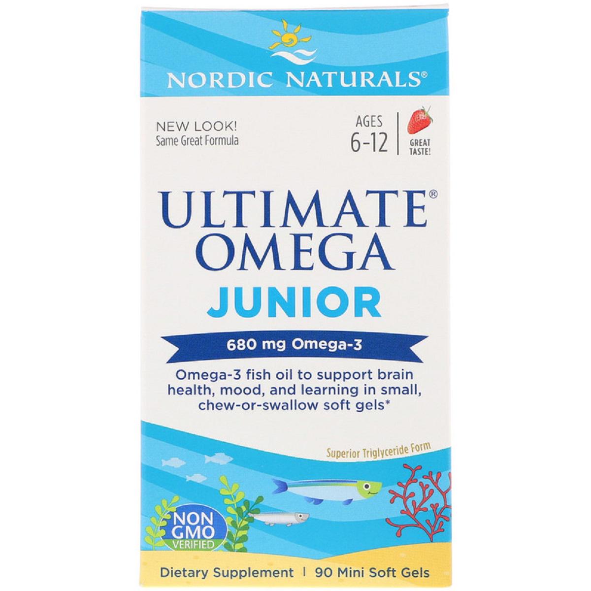 Риб'ячий жир для підлітків Nordic Naturals Ultimate Omega Junior 680 мг 90 гелевих капсул (NOR01798)