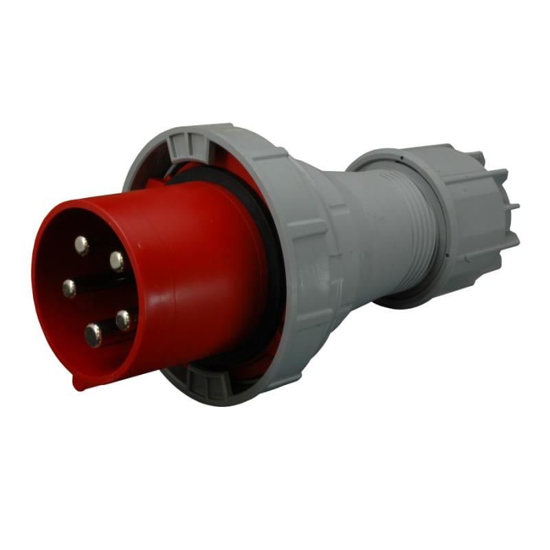 Силовая вилка ETI EVH-12553 3P+N+PE 125А 400 В переносная IP67 Красный (4482033)