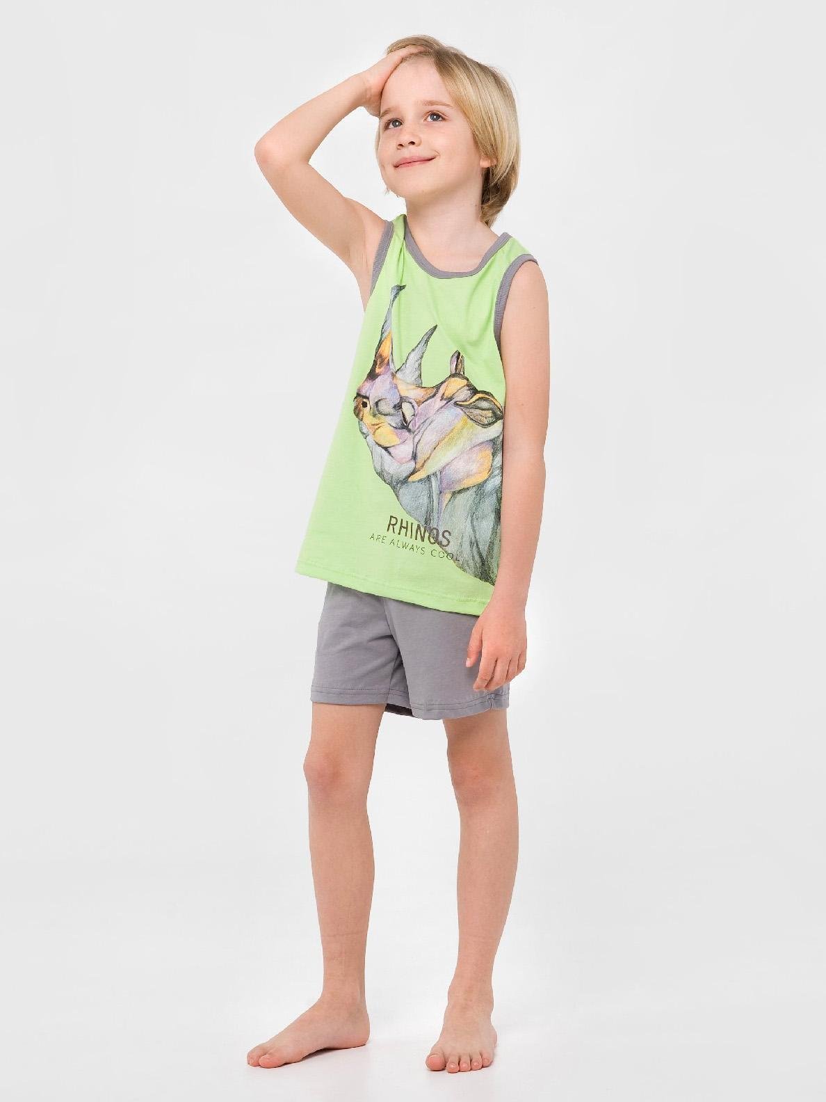 Пижама Smil 128 см Светло-зеленый/серый (104831)