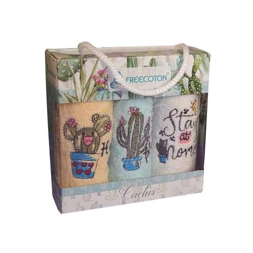 Набор кухонных полотенец By-sonya Freecoton cactus 30х50 см махра хлопок 9983519 3 шт. Разноцветный (DR014256)