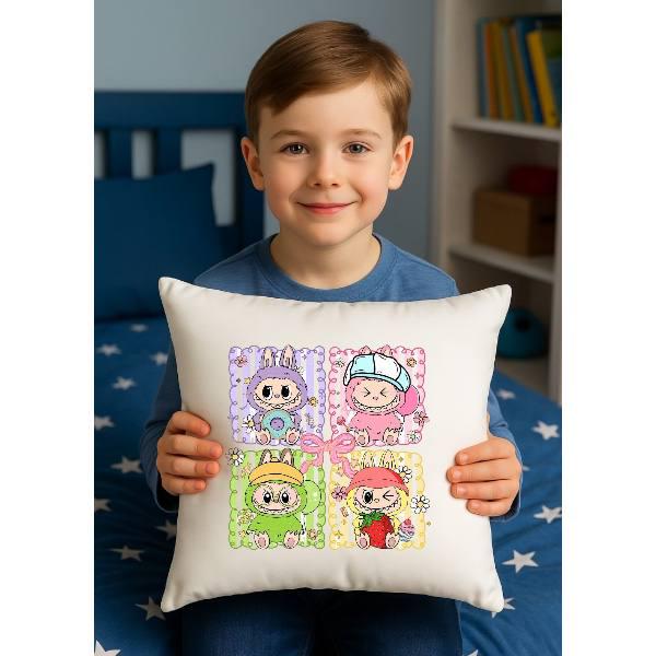 Подушка декоративна плюшева Labubu 30x30 см (29031474) - фото 3