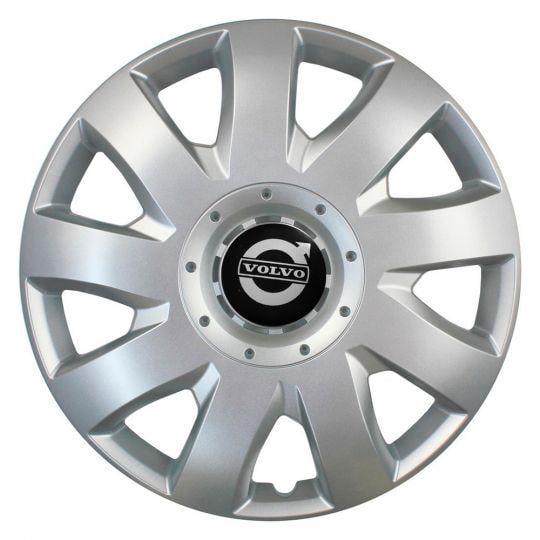 Ковпаки автомобільні SKS 311 R15 з логотипом Volvo 4 шт. Сріблястий
