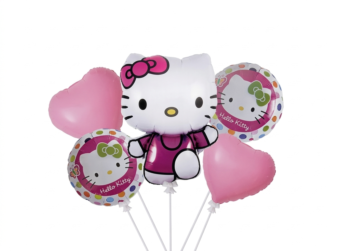 Набор воздушных шаров фольгированных Hello Kitty 5 шт. (2989148181)