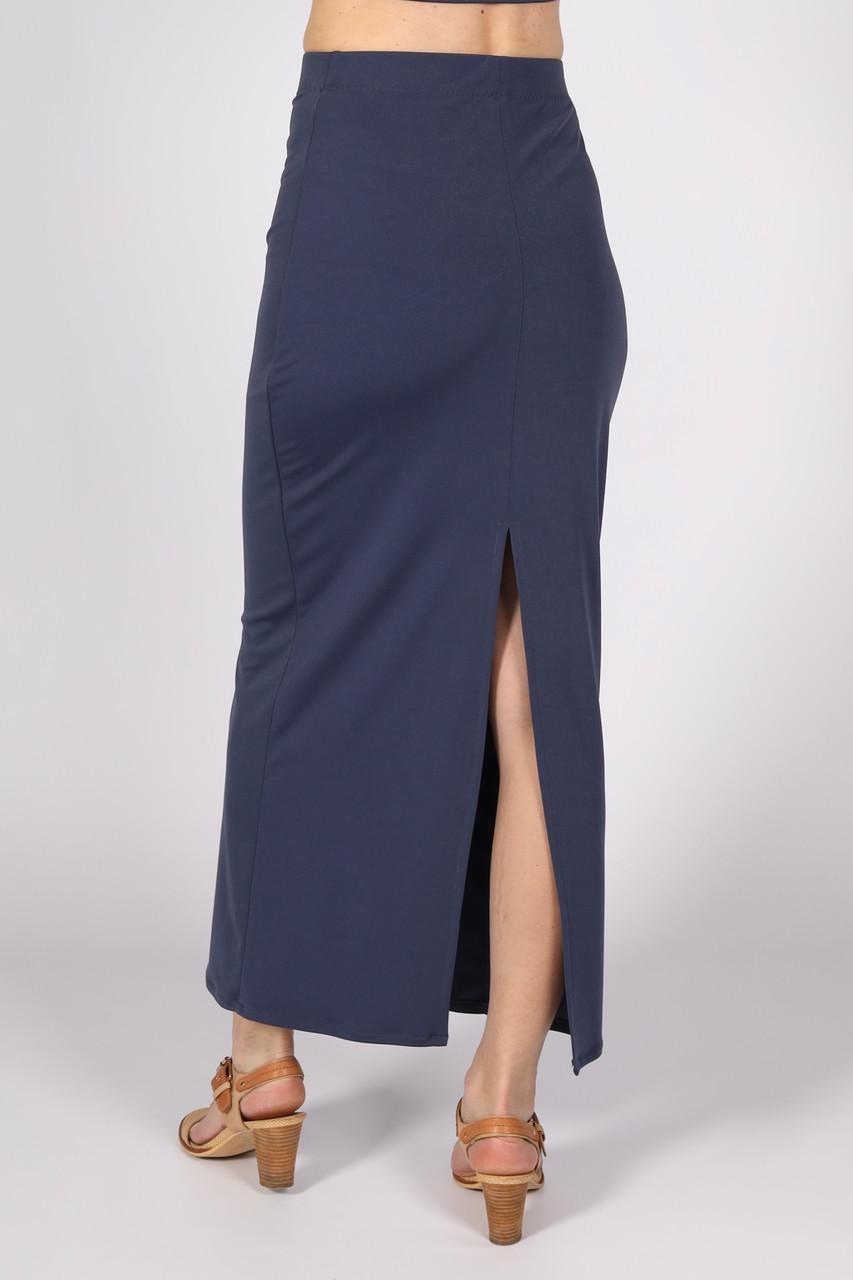 Женская юбка по щиколотку длинная трикотажная с разрезом сзади однотонная р. 48 Графитовый (2495128194) - фото 4 Женская юбка по щиколотку длинная трикотажная с разрезом сзади однотонная р. 48 Графитовый (2495128194) - фото 4