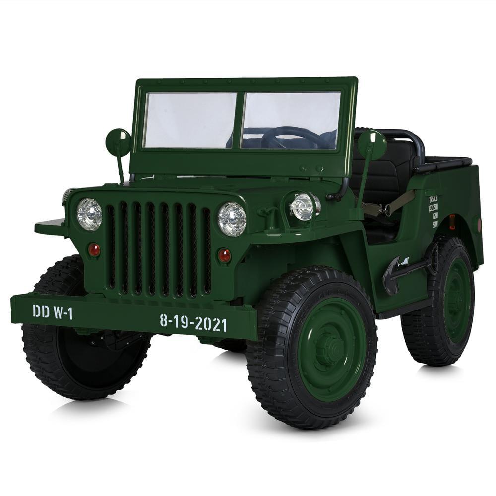 Детский электромобиль трехместный Bambi джип M 5861EBLR 24V Зеленый