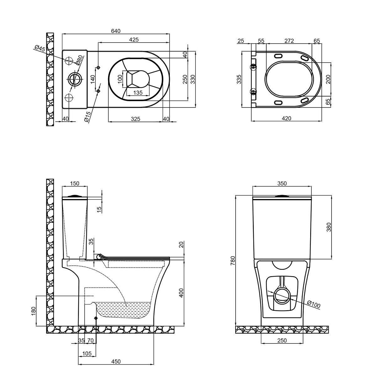 Унітаз-компакт безободковий Qtap Presto з сидінням Soft-close QT24221217AW - фото 14