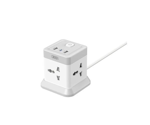 Подовжувач мережевий Xo WL20 Square Socket 4AC USB-A 1USB-C PD/QC 20W 2 м White