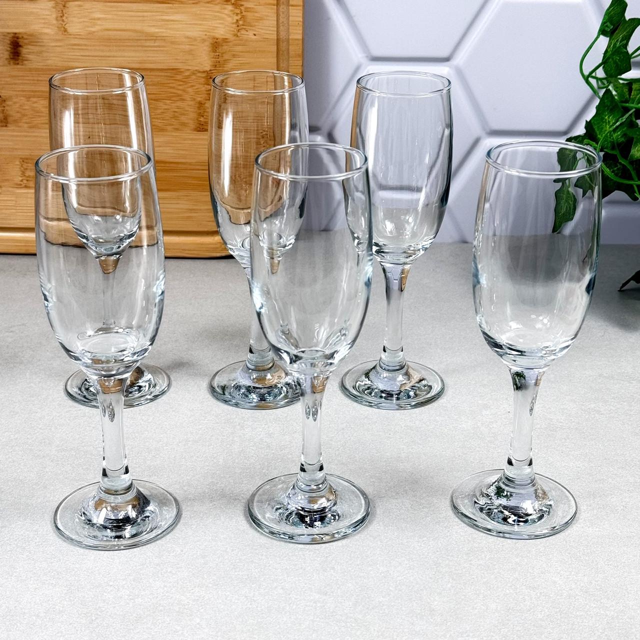 Бокалы для шампанского стеклянные Pasabahce Siena 190 мл 6 шт. (G4Y44419)