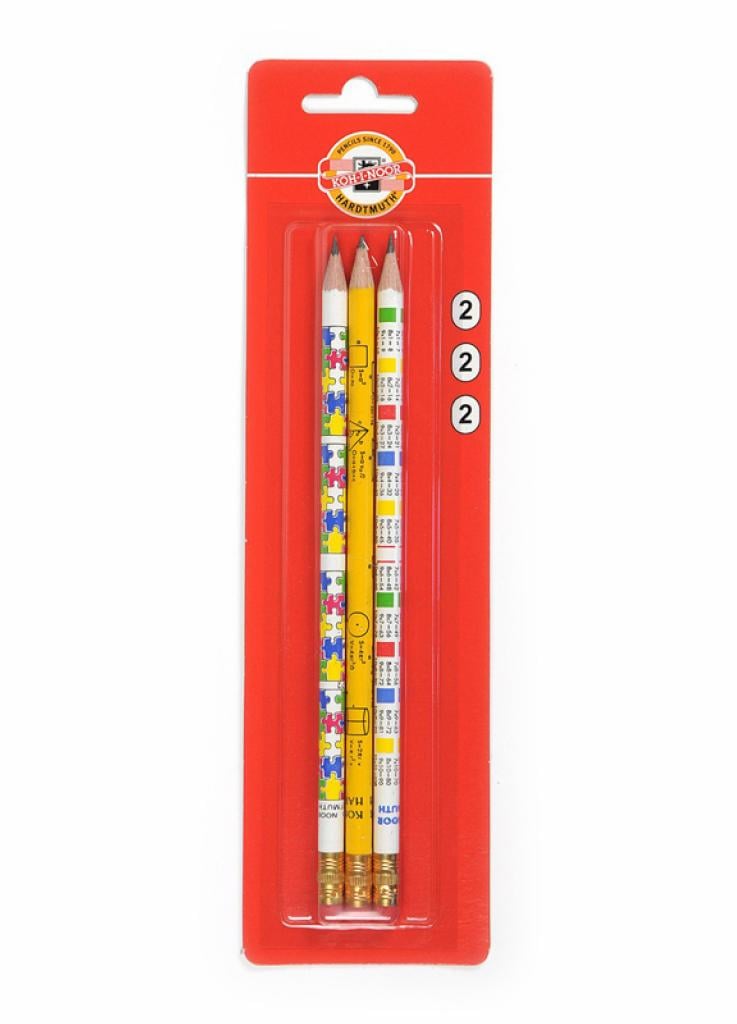 Карандаш графитный Koh-I-Noor 1231/3/P НВ резинка полибег 3 шт. (8593540024695)