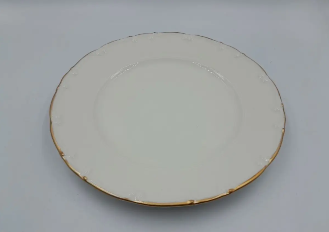 Тарелка сервировочная TULU GOLD-25 с золотым ободком 25 см Белый (GOLD-25)