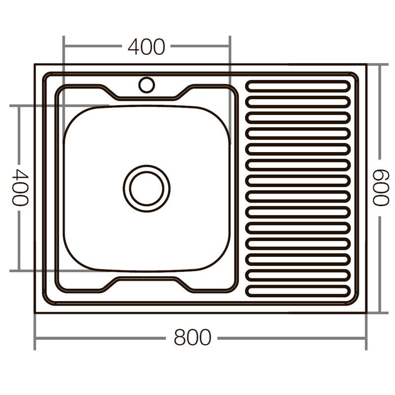 Кухонная мойка накладная ZERIX Z8060L-04-160E Satin (ZX1618) - фото 3