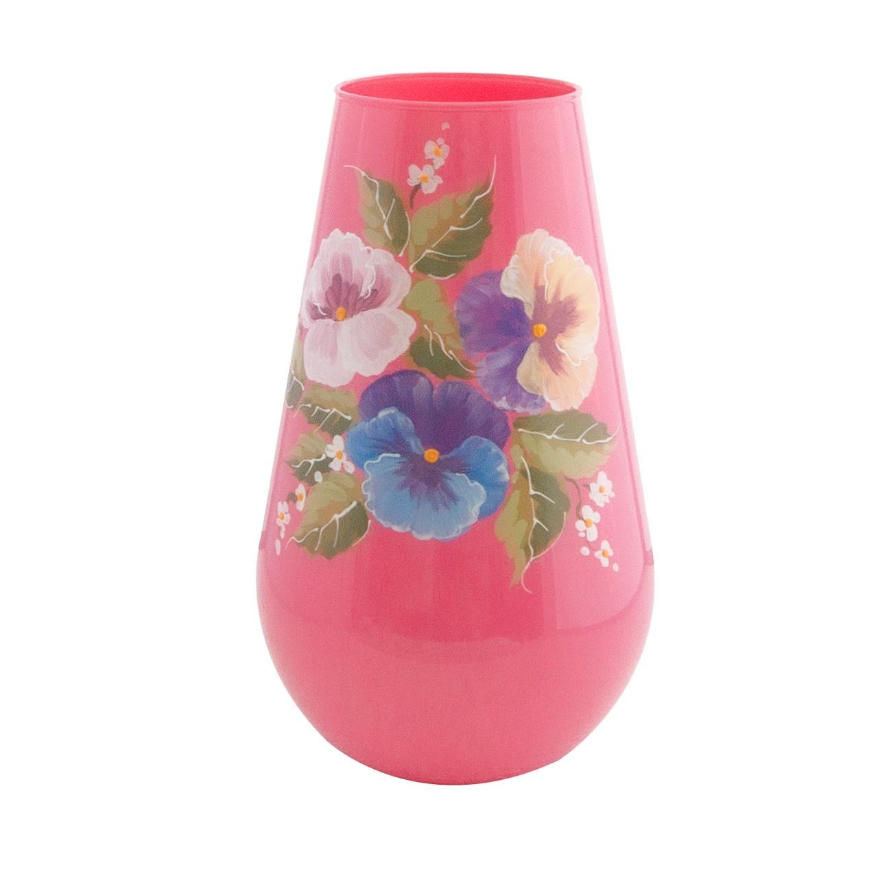 Ваза стеклянная VB Violette ручная роспись H 25 см D 14,5 см (24042-2501)