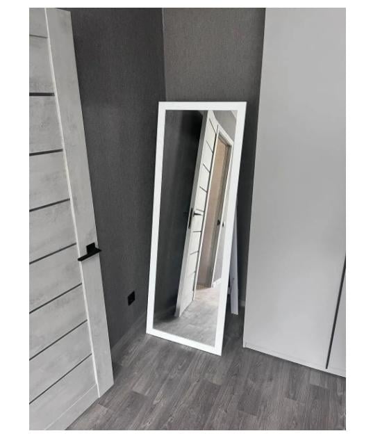 Напольное зеркало 1800 в прямой раме на ножке 1600х600 мм Белый (29367147)