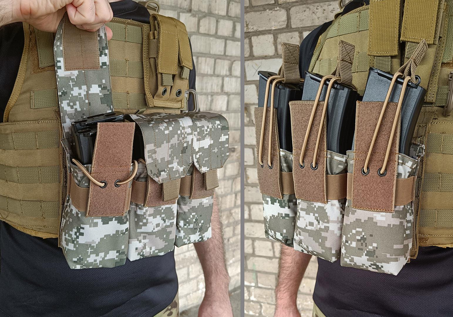 Подсумок АК/РПК ВСУ MM-14 тройной под 6 магазинов Пиксель (7364) - фото 2