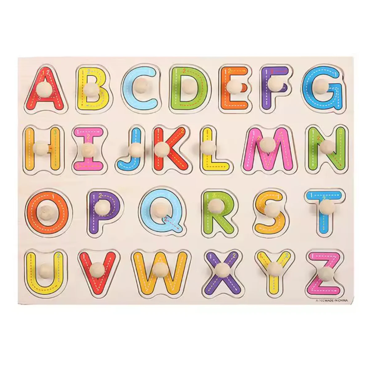 Пазл деревянный вкладыш Английский алфавит ABC 30х23 см (214)