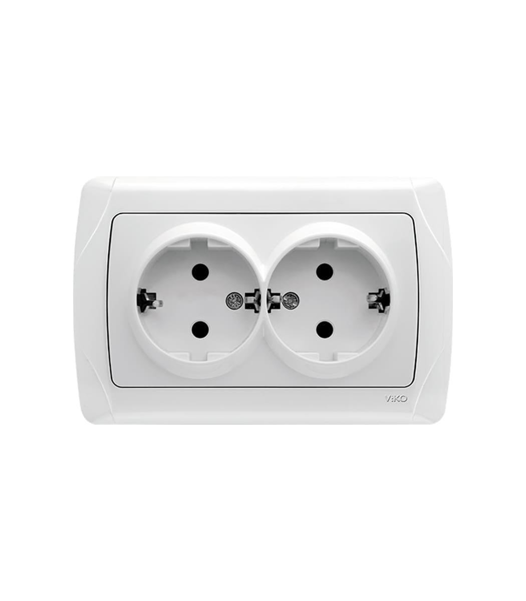 Розетка внутренняя двойная VIKO Carmen с заземлением