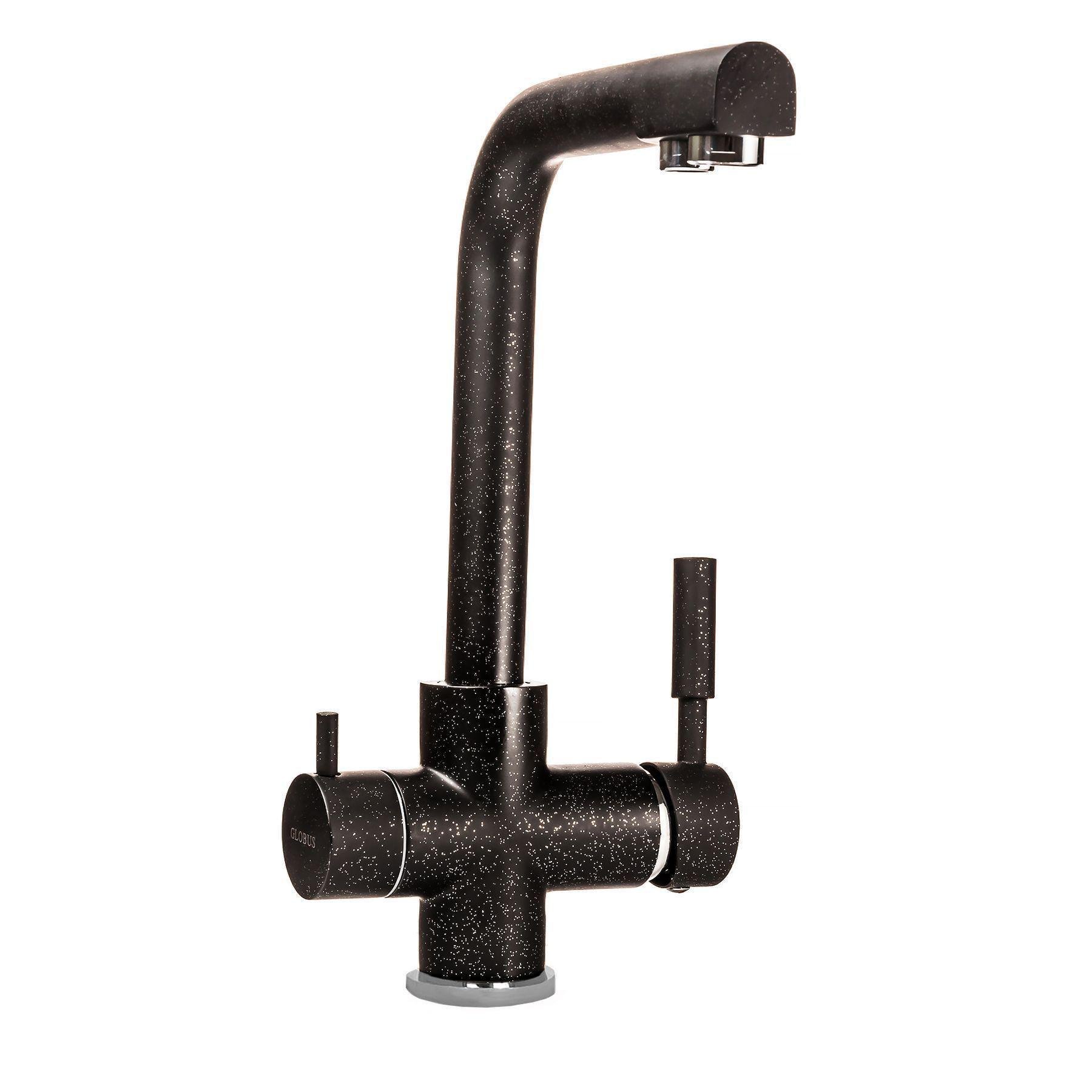 Кран на кухню Globus Lux з підключенням до осмос-фільтру Сірий металік (11311)