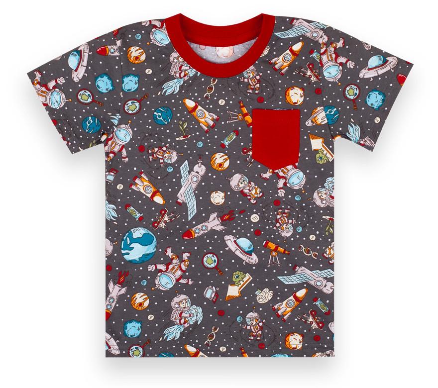 Футболка детская хлопковая для мальчика Gabbi FT-21-4-5 Диноленд 92 см Красный (12793)