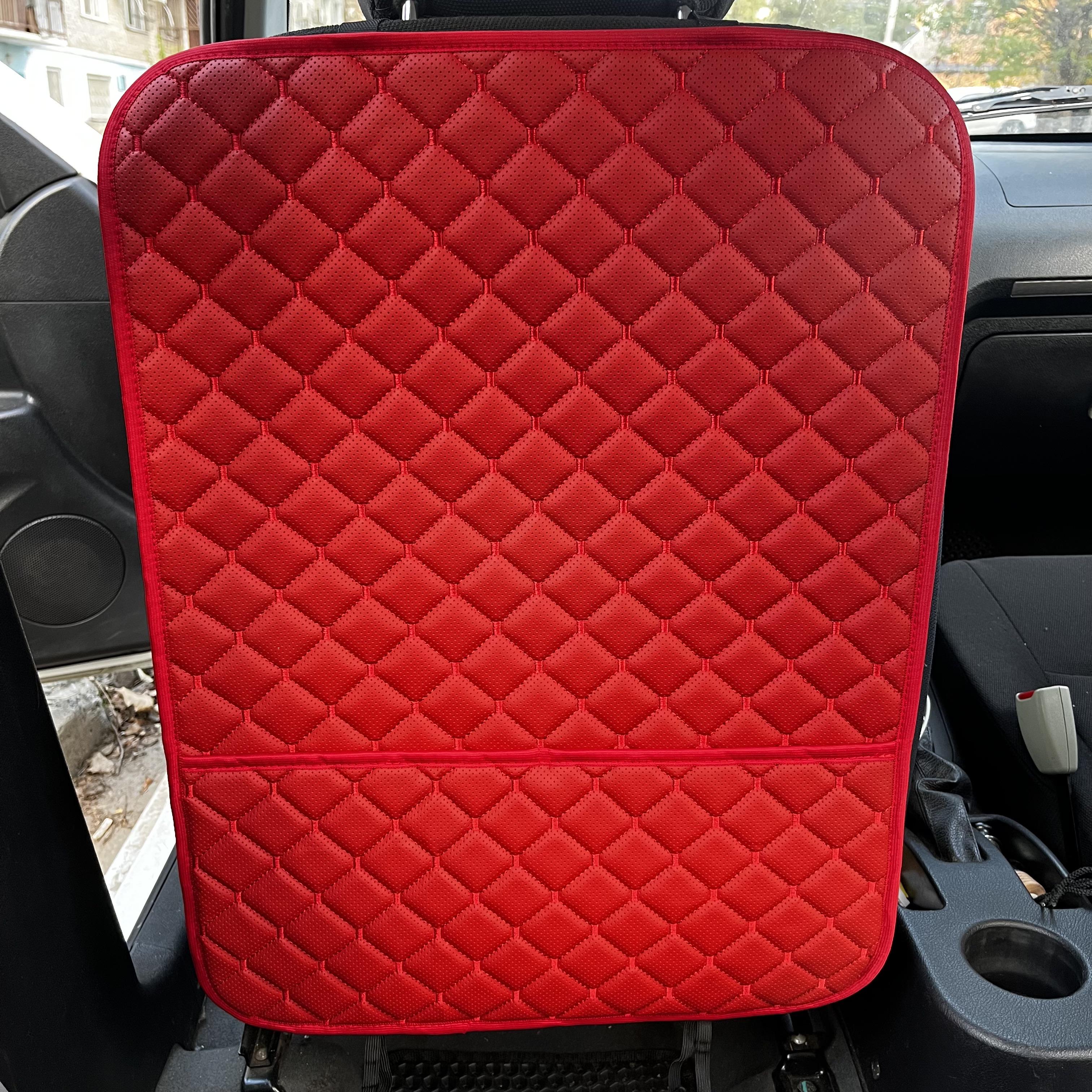 Накидка защитная на спинку сиденья автомобиля от грязных ног из эко-кожи 60x45 см с карманами Красный (29882953)