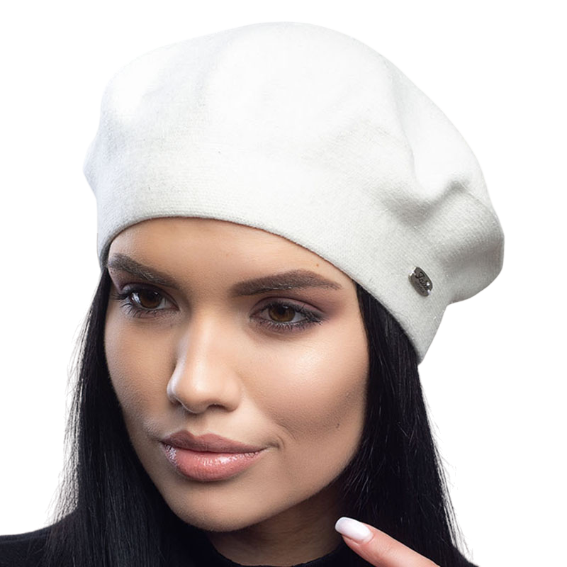 Берет женский Leks Сказка двойной с люрексом Белый (129398)