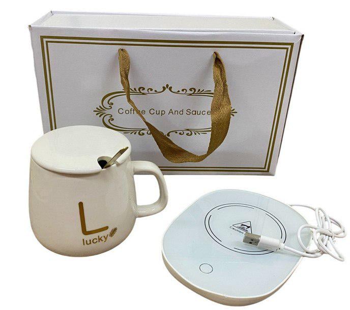 Чашка Lucky с подогревом от сети 350 мл Белый (2104618399) - фото 1 Чашка Lucky с подогревом от сети 350 мл Белый (2104618399) - фото 1