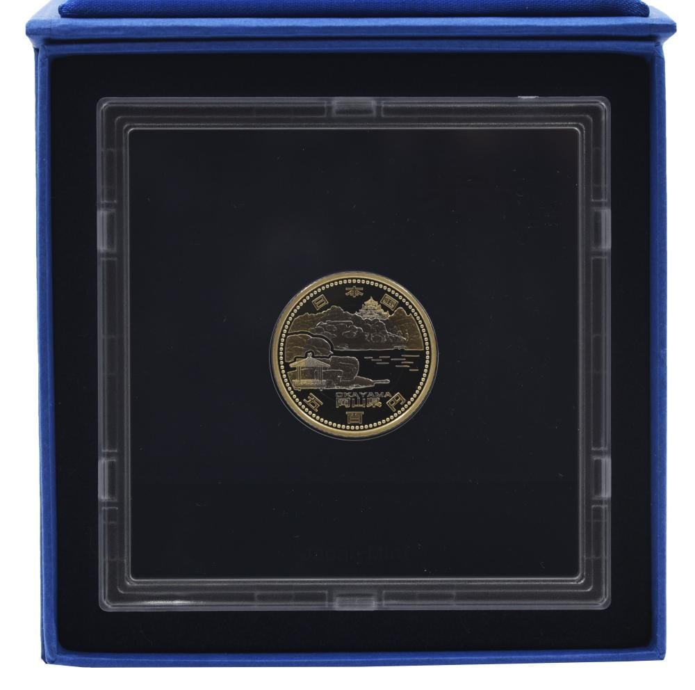 Коллекционная монета Япония 500 иен 2013 биметалл Proof Префектуры Окаяма в сувенирной упаковке (М21354)