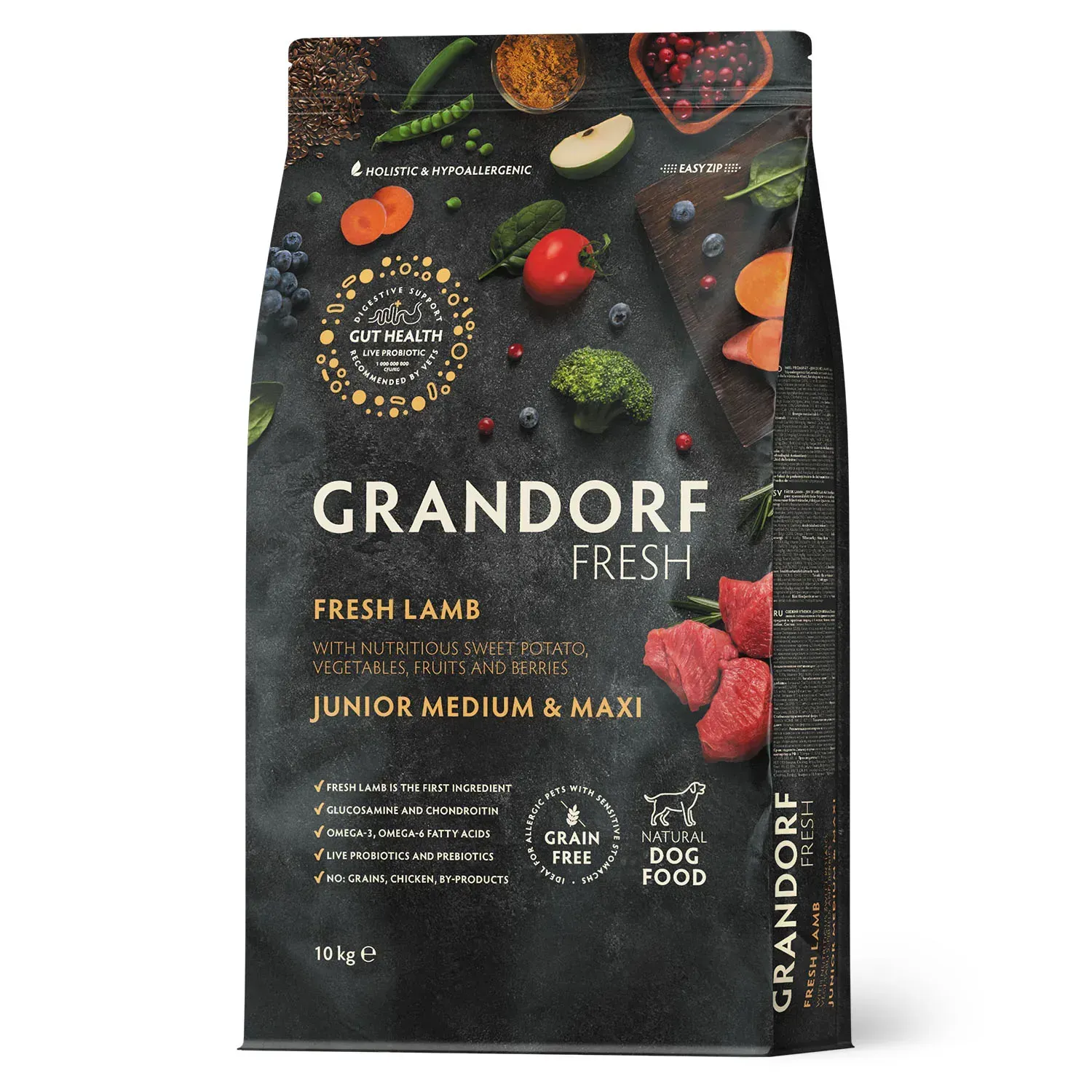 Корм сухой для собак юниоров средних/крупных пород Grandorf FRESH LAMB&SWEET POTATO JUNIOR с ягненком и бататом 10 кг (26911839)