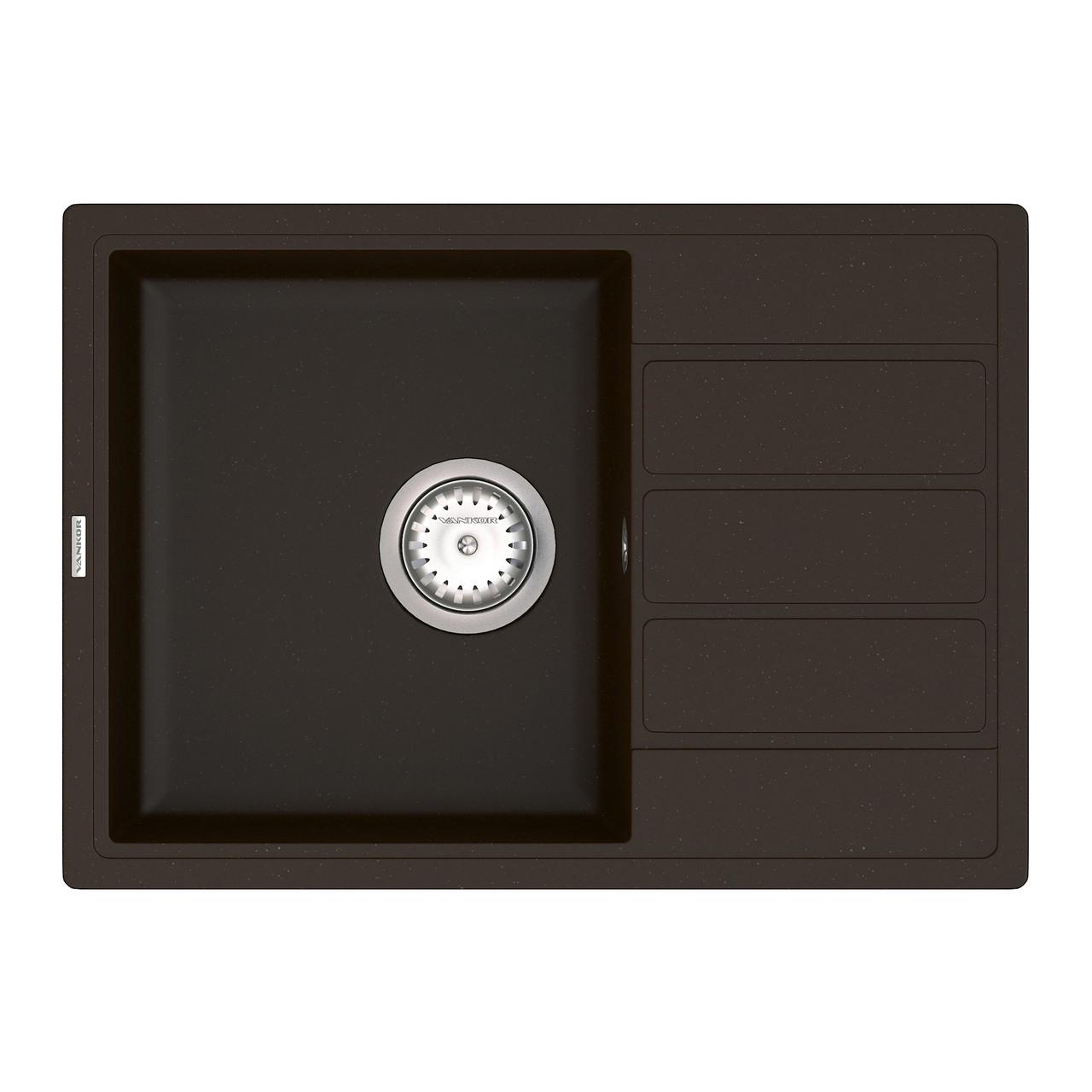 Кухонна мойка с сифоном Easy EMP 02,62 Chocolate