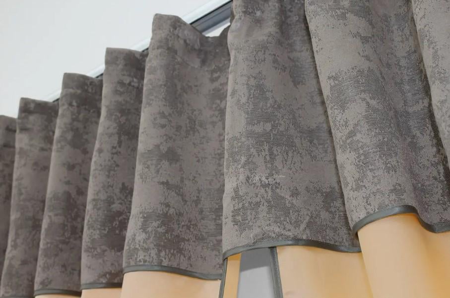 Шторки на кухню/балкон с ламбрекеном 270х170 см Персиковый/Серо-пудровый (073к) - фото 5 Шторки на кухню/балкон с ламбрекеном 270х170 см Персиковый/Серо-пудровый (073к) - фото 5