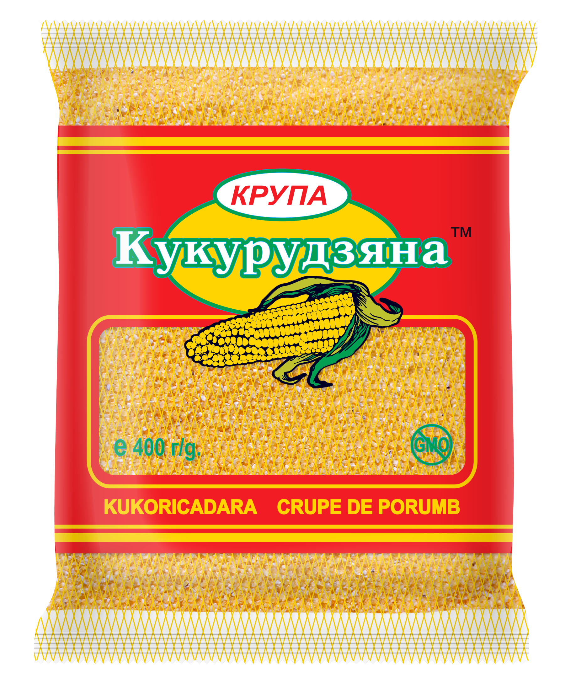 Крупа кукурудзяна шліфована №5 Хатинка грубий помел 400 г (4820174600259)