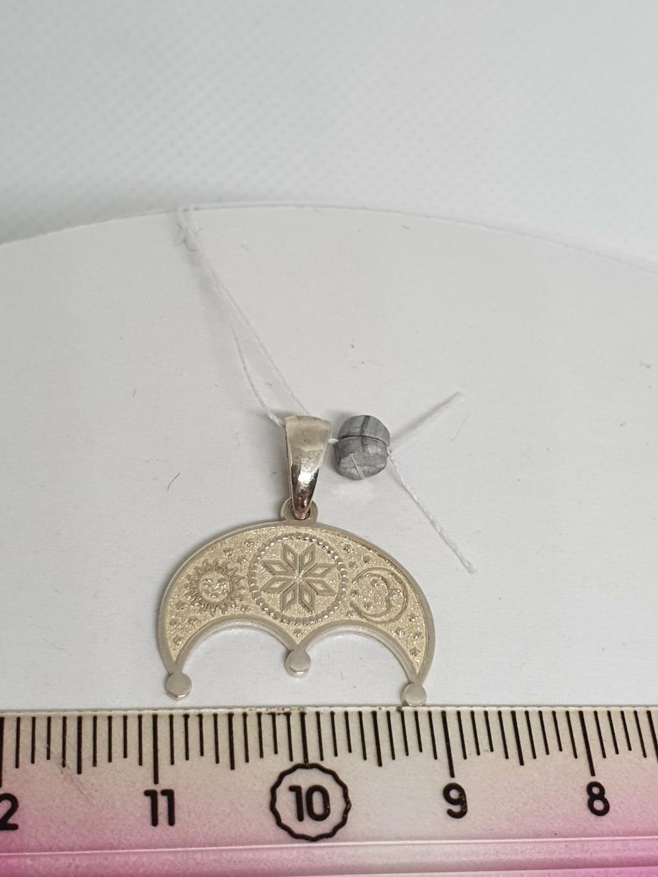 Срібна підвіска кулон 925 проба Лунниця з алатиром 2 см (2580828920) - фото 3