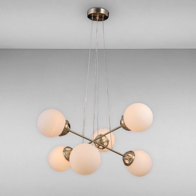 Люстра подвесная Light House NM-15875/6 AB+WT на шесть ламп Бронза