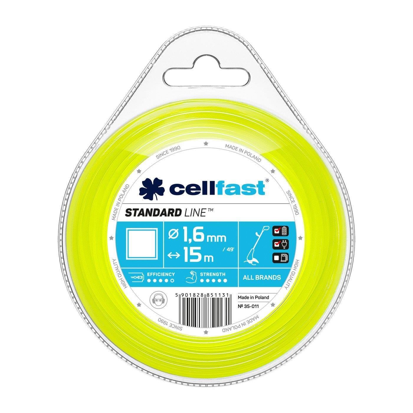 Леска для триммера Cellfast Квадрат 1,6 мм 15 м (35-011)